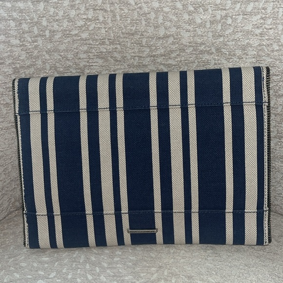 NWT Rebecca Minkoff denim canvas envelope clutch with zipper edge detail. - Picture 2 of 7